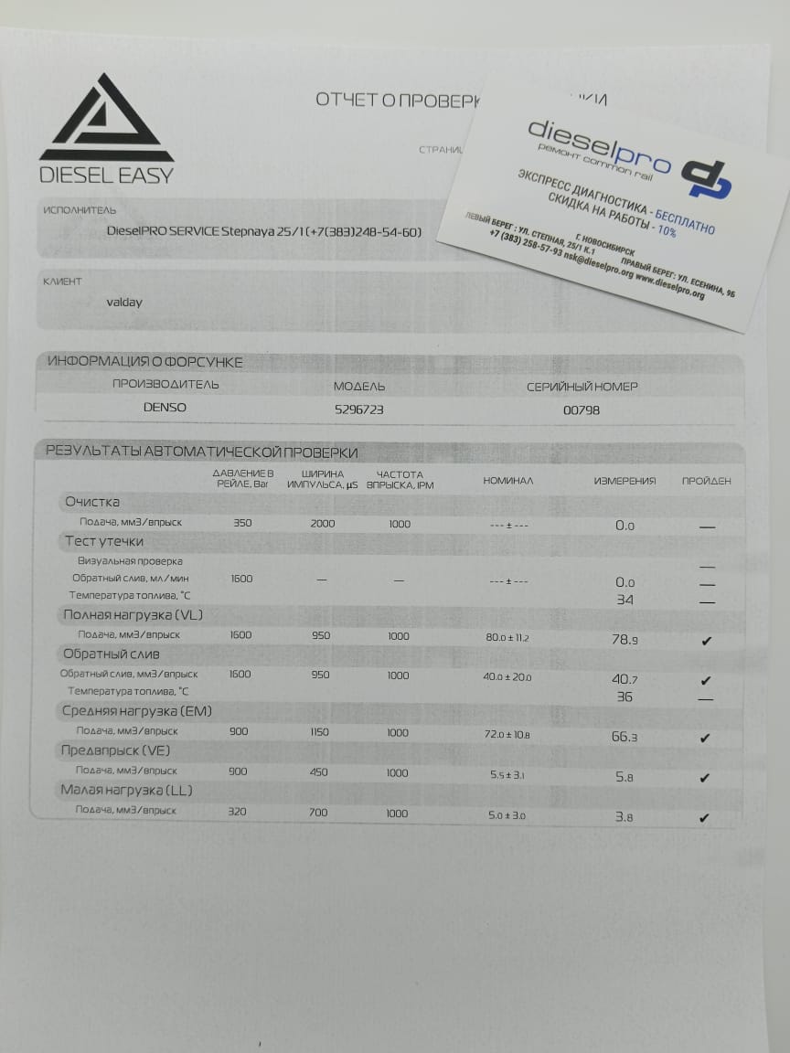 Форсунка Denso 5296723 - рисунок