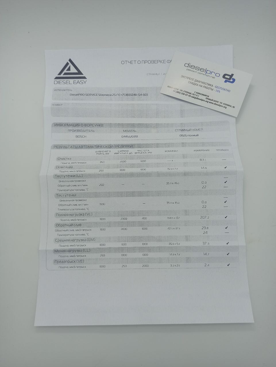 Форсунка BOSCH 0445120391 - рисунок